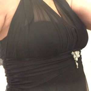 Classic Vintage Black Halter Dress.Size L NWT/TTS